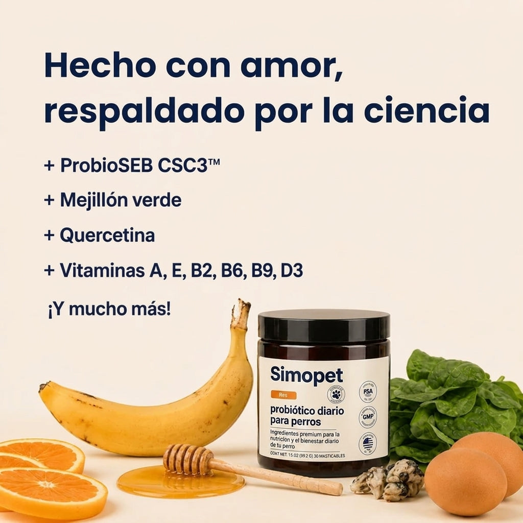 Probiótico para Perros SIMOPET® — Anti Picazón y Piel Sana